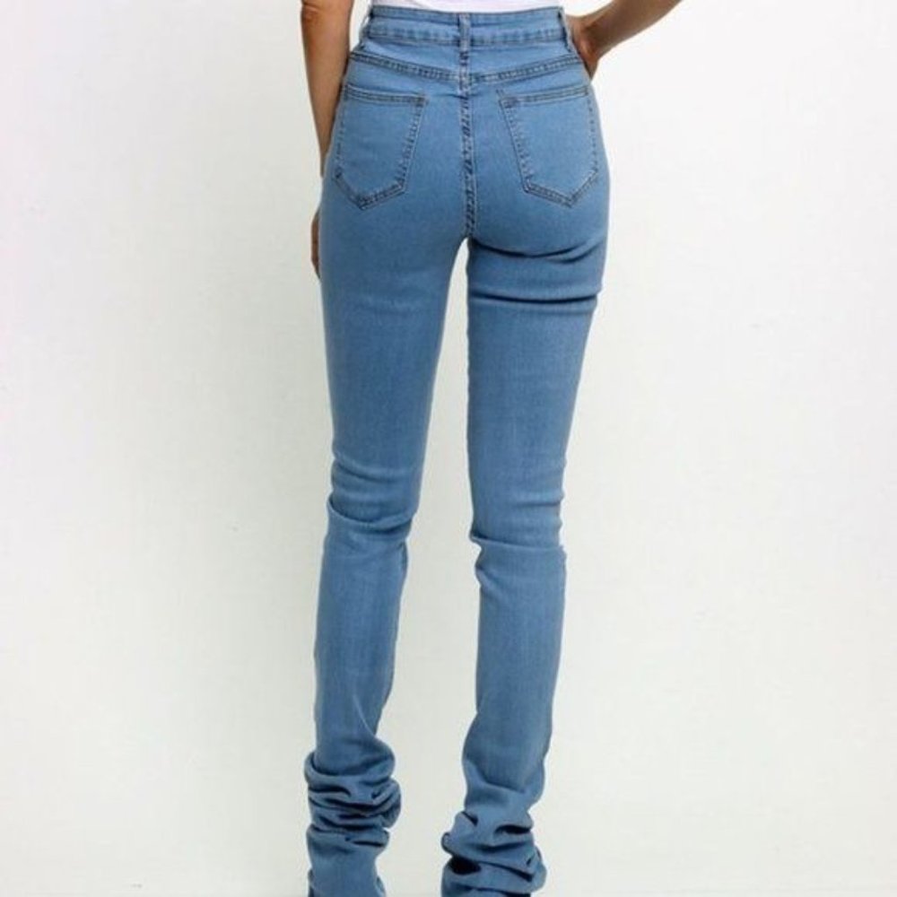 Miz Tall & Skinny: Light Blue Denim Pants - Picture 6 of 15